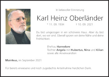Anzeige von Karl Heinz Oberländer von MGO