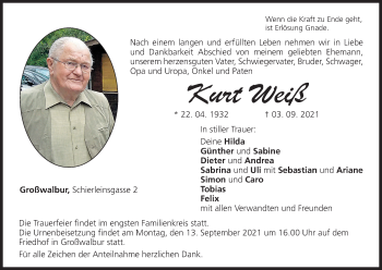 Anzeige von Kurt Weiß von MGO