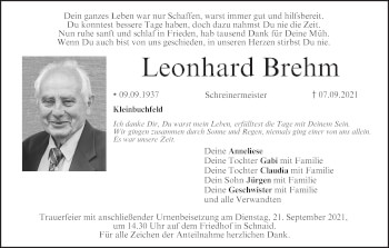 Anzeige von Leonhard Brehm von MGO