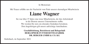 Anzeige von Liane Wagner von MGO