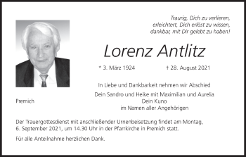 Anzeige von Lorenz Antlitz von MGO