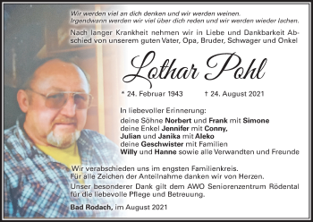 Anzeige von Lothar Pohl von MGO