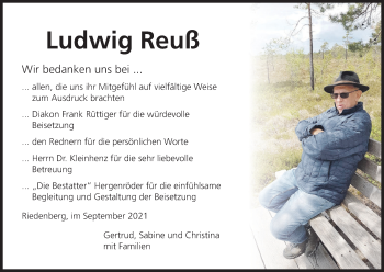 Anzeige von Ludwig Reuß von MGO