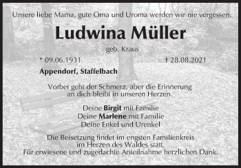 Anzeige von Ludwina Müller von MGO