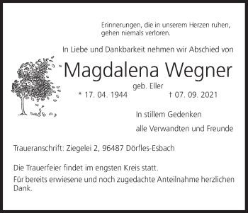 Anzeige von Magdalena Wegner von MGO
