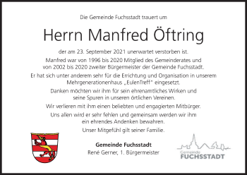 Anzeige von Manfred Öftring von MGO
