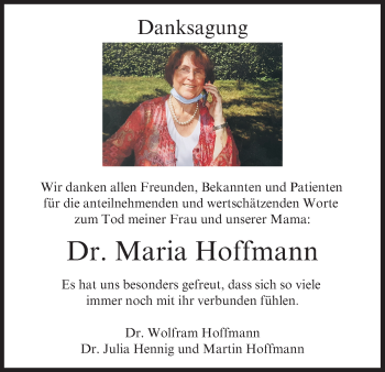 Anzeige von Maria Hoffmann von MGO