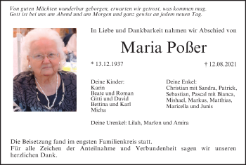 Anzeige von Maria Poßer von MGO