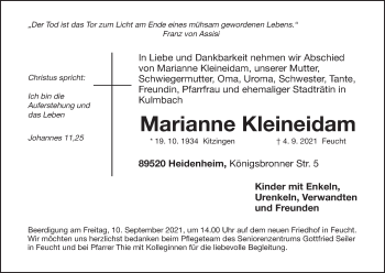 Anzeige von Marianne Kleineidam von MGO