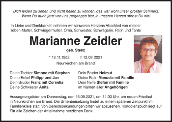 Anzeige von Marianne Zeidler von MGO