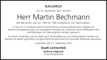 Anzeige von Martin Bechmann von MGO
