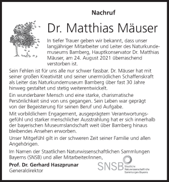 Anzeige von Matthias Mäuser von MGO
