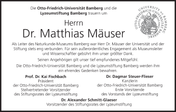 Anzeige von Matthias Mäuser von MGO