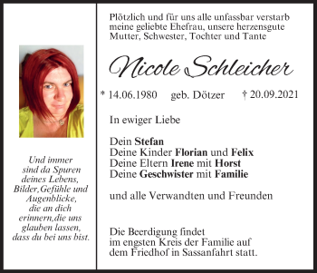 Anzeige von Nicole Schleicher von MGO