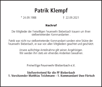 Anzeige von Patrik Klempf von MGO
