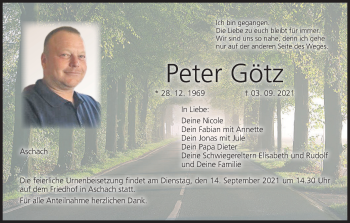 Anzeige von Peter Götz von MGO