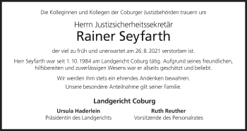 Anzeige von Rainer Seyfarth von MGO