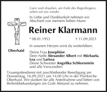 Anzeige von Reiner Klarmann von MGO