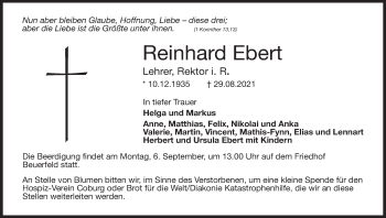 Anzeige von Reinhard Ebert von MGO