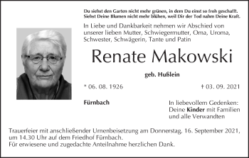 Anzeige von Renate Makowski von MGO