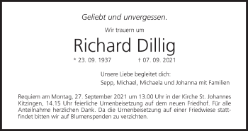 Anzeige von Richard Dillig von MGO
