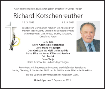 Anzeige von Richard Kotschenreuther von MGO