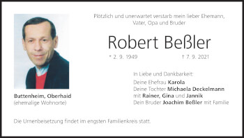 Anzeige von Robert Beßler von MGO