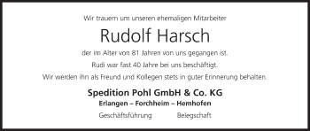 Anzeige von Rudolf Harsch von MGO