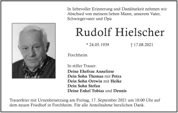 Anzeige von Rudolf Hielscher von MGO