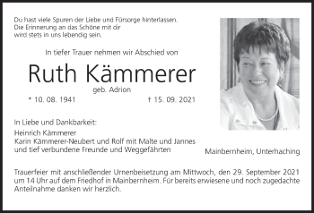 Anzeige von Ruth Kämmerer von MGO