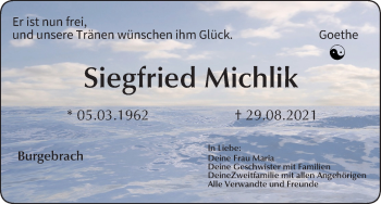 Anzeige von Siegfried Michlik von MGO