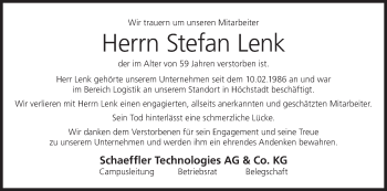 Anzeige von Stefan Lenk von MGO