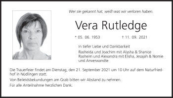 Anzeige von Vera Rutledge von MGO