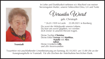 Anzeige von Veronika Wurst von MGO