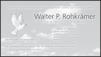 Anzeige von Walter P. Rohkrämer von MGO