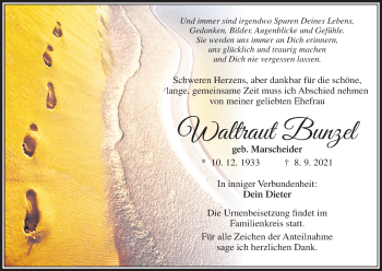 Anzeige von Waltraut Bunzel von MGO