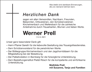 Anzeige von Werner Prell von MGO