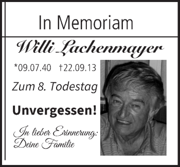 Anzeige von Willi Lachenmayer von MGO
