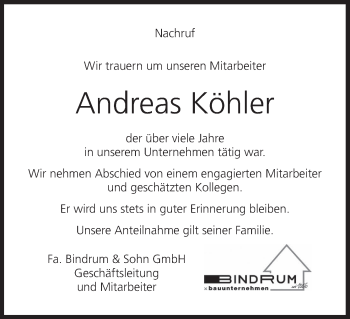Anzeige von Andreas Köhler von MGO