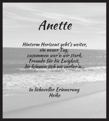 Anzeige von Anette  von MGO
