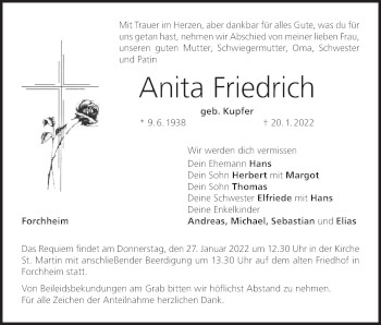Anzeige von Anita Friedrich von MGO