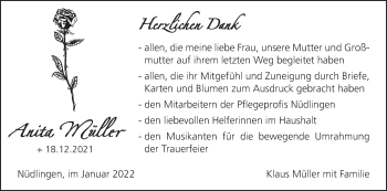 Anzeige von Anita Müller von MGO