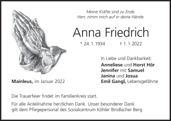 Anzeige von Anna Friedrich von MGO