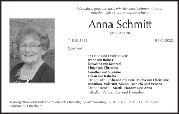 Anzeige von Anna Schmitt von MGO