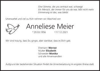 Anzeige von Anneliese Meier von MGO