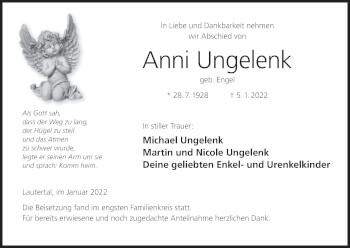 Anzeige von Anni Ungelenk von MGO