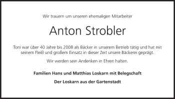 Anzeige von Anton Strobler von MGO
