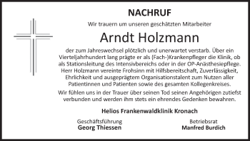 Anzeige von Arndt Holzmann von MGO