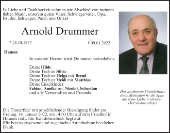 Anzeige von Arnold Drummer von MGO