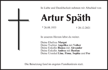 Anzeige von Artur Späth von MGO